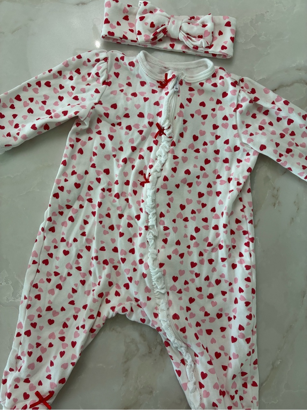 Little Me Heart Onesie and Headband